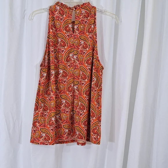 ♦️Sz XL Paisley Sleeveless Mock-Neck Top / Melloday - Picture 6 of 8